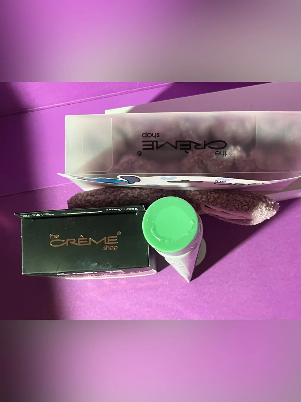 the Crème Shop - Facial cleanser Massager, Spa Headband and Double Cleanse Gel